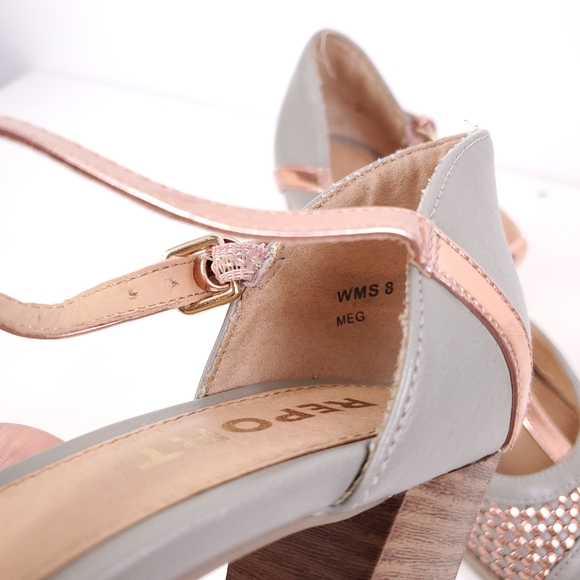 Report Meg Grey and Rose Gold Block Heels - Picture 7 of 7